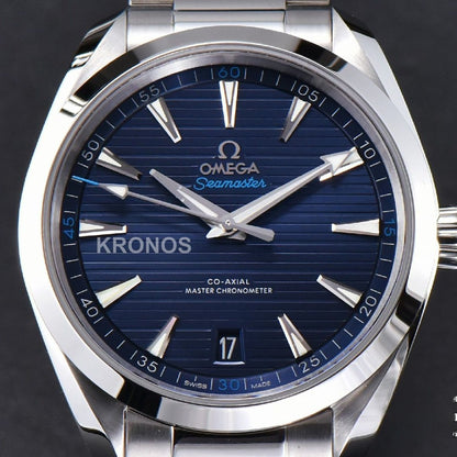 Aqua Terra 150m 41mm Dark Blue Dial Silver Hand Silver Markers A8900 - Authentic Movement
