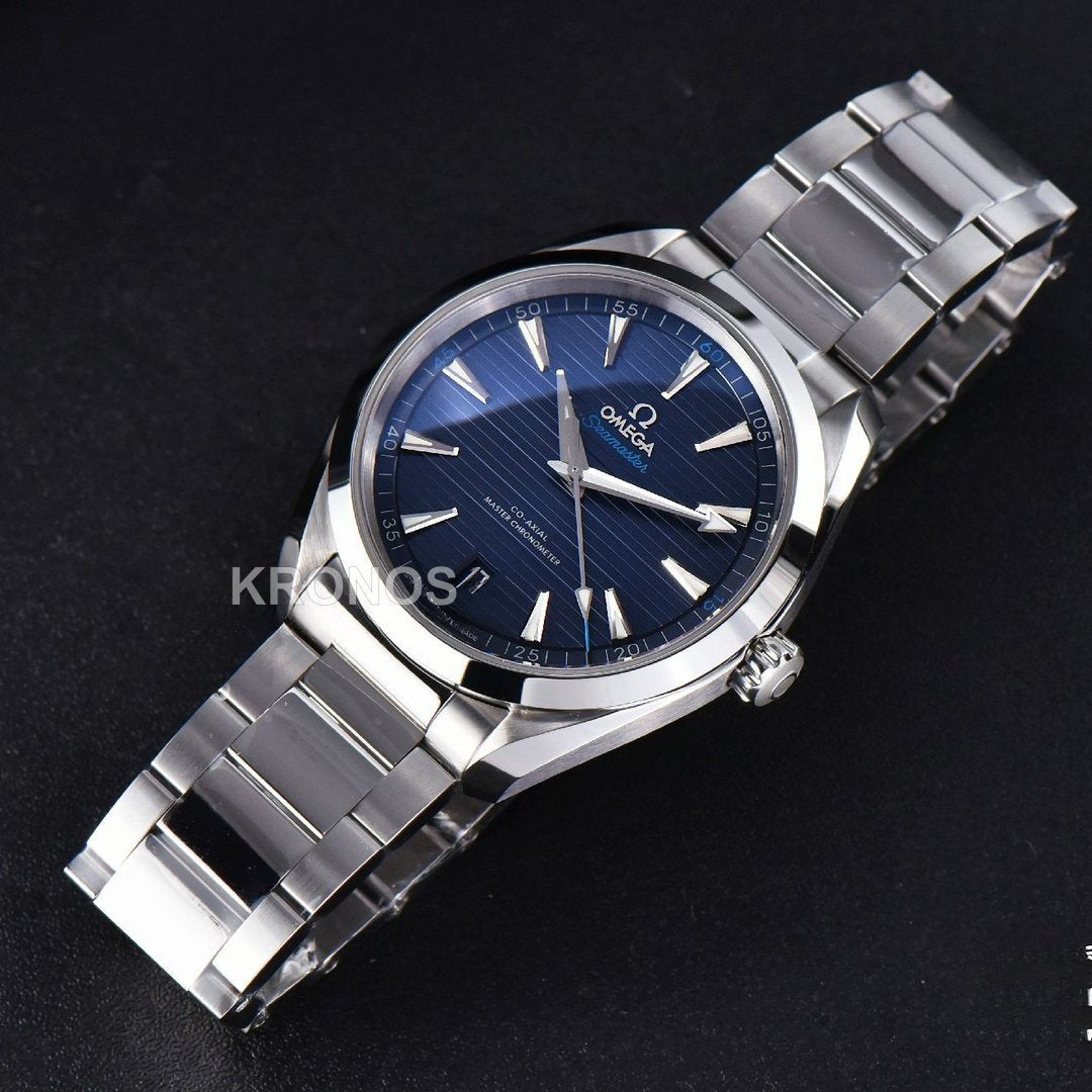 Aqua Terra 150m 41mm Dark Blue Dial Silver Hand Silver Markers A8900 - Authentic Movement