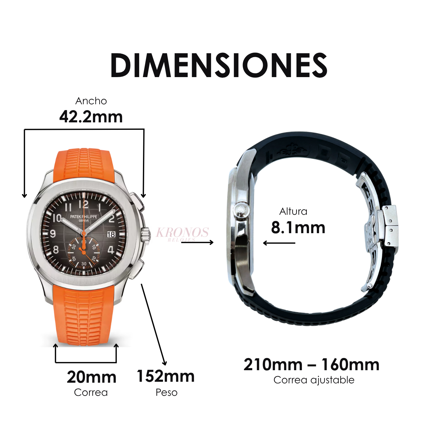 Aquanaut Steel – Orange Dial Rubber Strap Type Patek