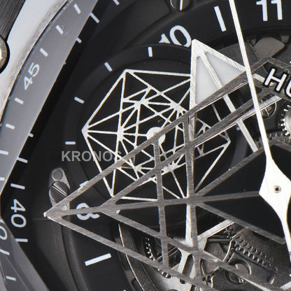 Big Bang Sang Bleu II 45mm Black Ceramic Skeleton Dial Black - Authentic Movement