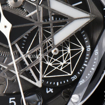Big Bang Sang Bleu II 45mm Black Ceramic Skeleton Dial Black - Authentic Movement