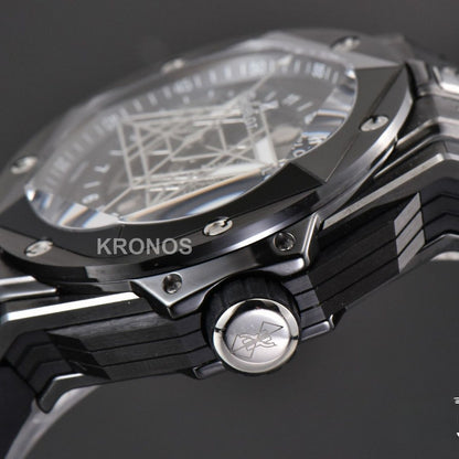 Big Bang Sang Bleu II 45mm Black Ceramic Skeleton Dial Black - Authentic Movement