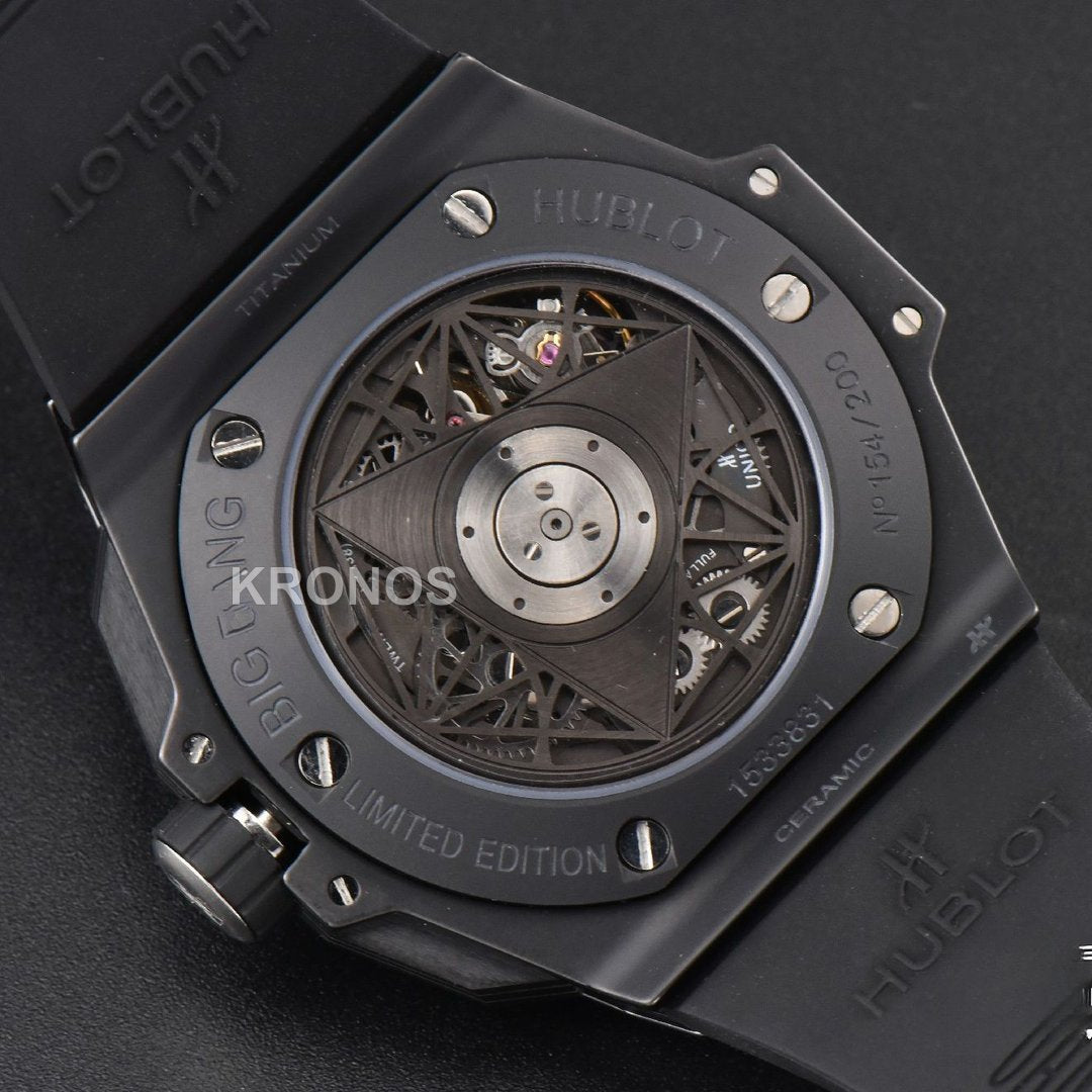 Big Bang Sang Bleu II 45mm Black Ceramic Skeleton Dial Black - Authentic Movement