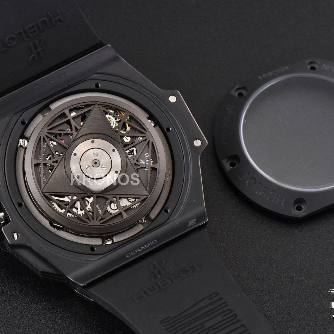 Big Bang Sang Bleu II 45mm Black Ceramic Skeleton Dial Black - Authentic Movement