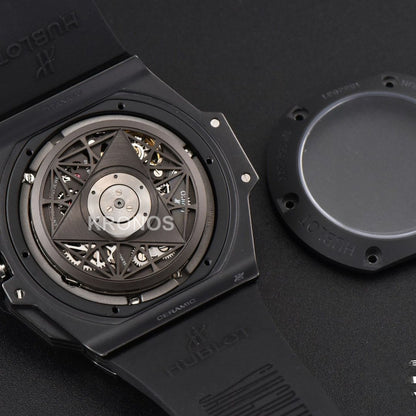 Big Bang Sang Bleu II 45mm Black Ceramic Skeleton Dial Black - Authentic Movement