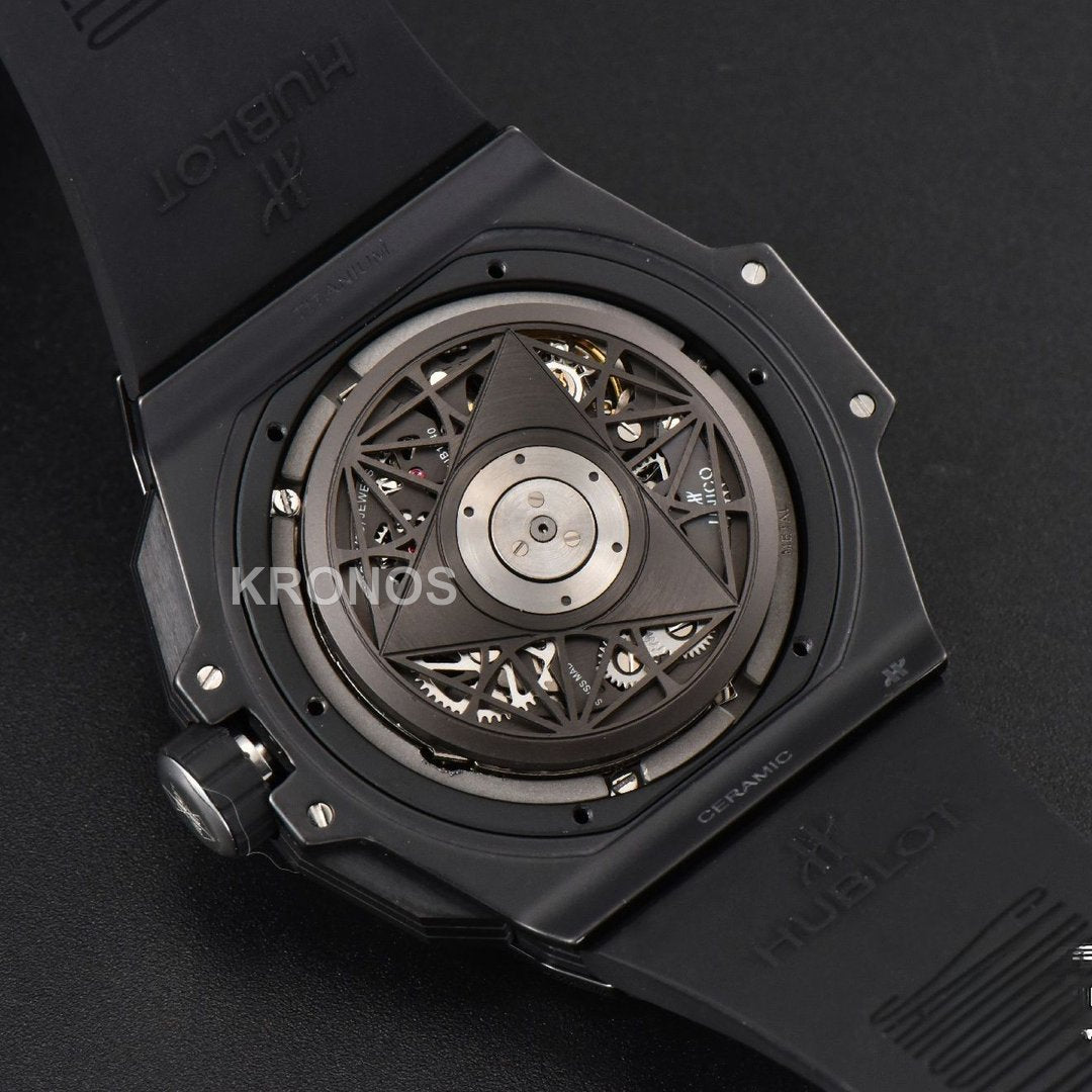 Big Bang Sang Bleu II 45mm Black Ceramic Skeleton Dial Black - Authentic Movement