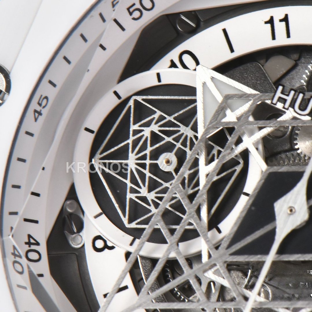 Big Bang Sang Bleu II 45mm White Ceramic Skeleton Dial White A1240 - Authentic Movement