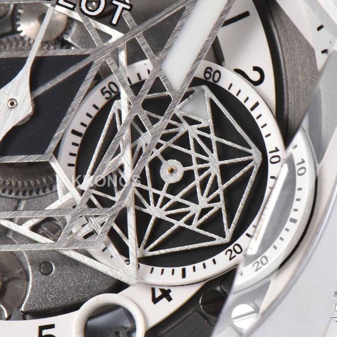 Big Bang Sang Bleu II 45mm White Ceramic Skeleton Dial White A1240 - Authentic Movement