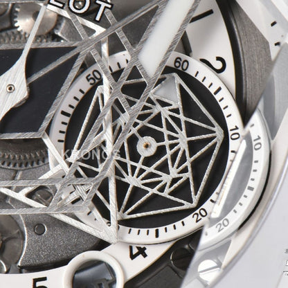 Big Bang Sang Bleu II 45mm White Ceramic Skeleton Dial White A1240 - Authentic Movement