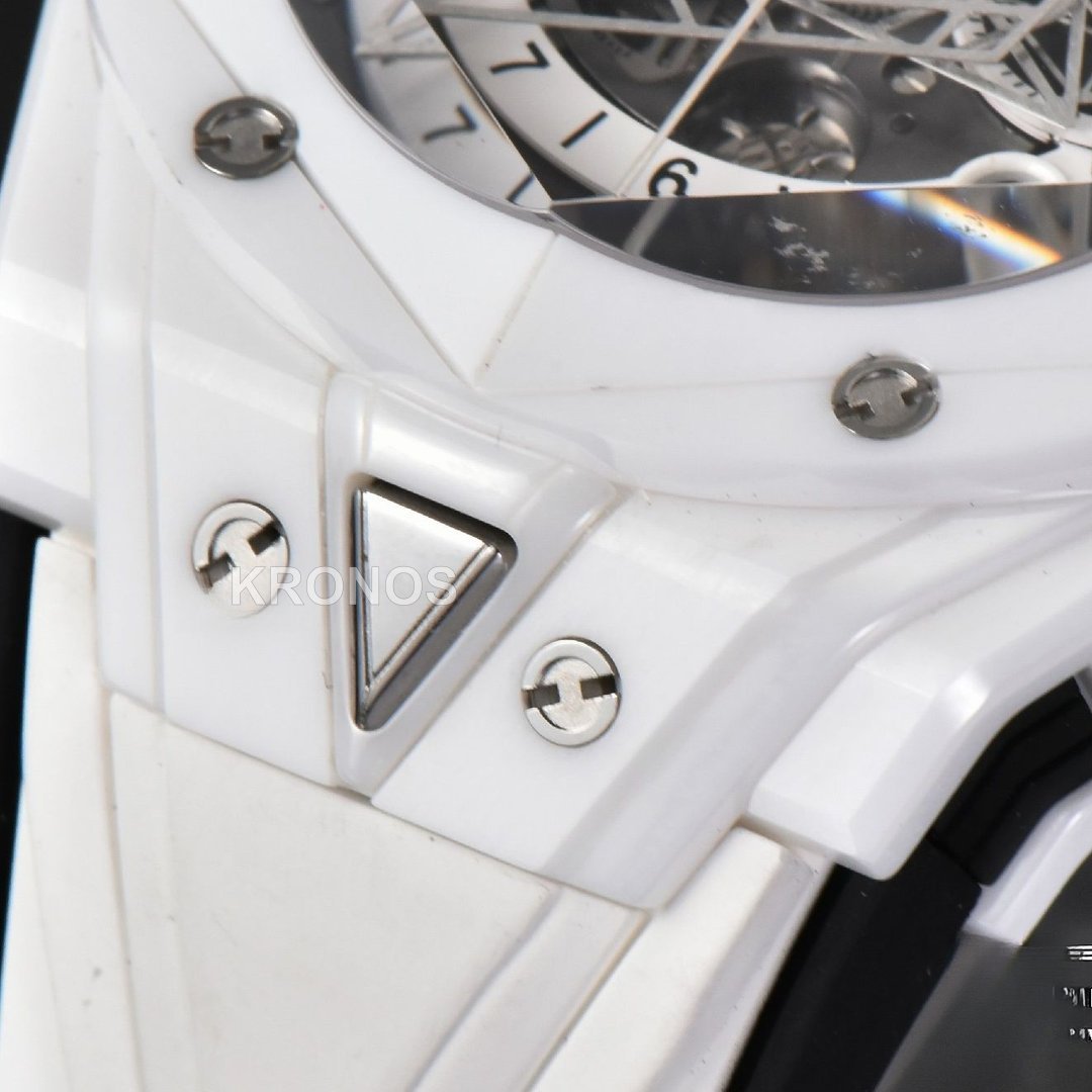 Big Bang Sang Bleu II 45mm White Ceramic Skeleton Dial White A1240 - Authentic Movement