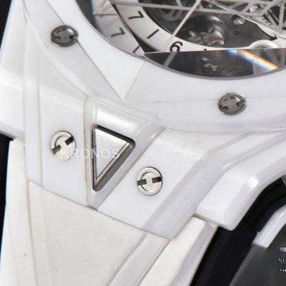 Big Bang Sang Bleu II 45mm White Ceramic Skeleton Dial White A1240 - Authentic Movement
