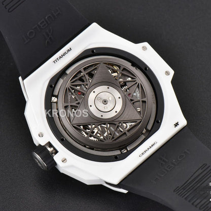 Big Bang Sang Bleu II 45mm White Ceramic Skeleton Dial White A1240 - Authentic Movement