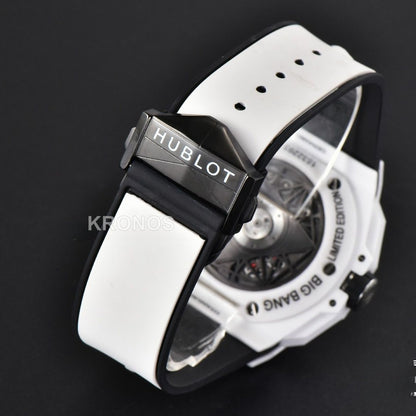 Big Bang Sang Bleu II 45mm White Ceramic Skeleton Dial White A1240 - Authentic Movement