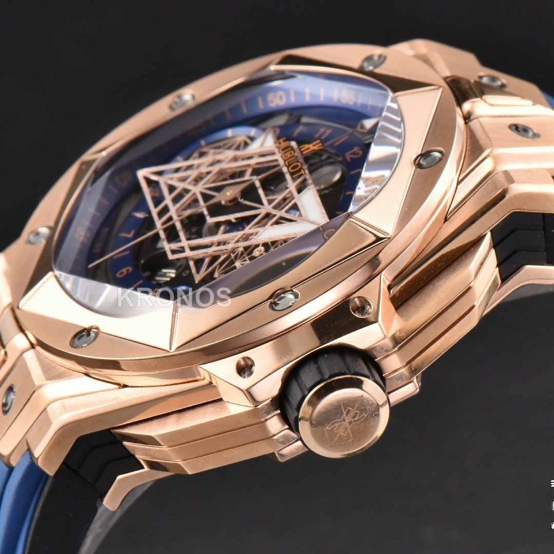 Big Bang Sang Bleu II Chrono 45mm Blue Skeleton Dial Blue Hub1240 - Authentic Movement