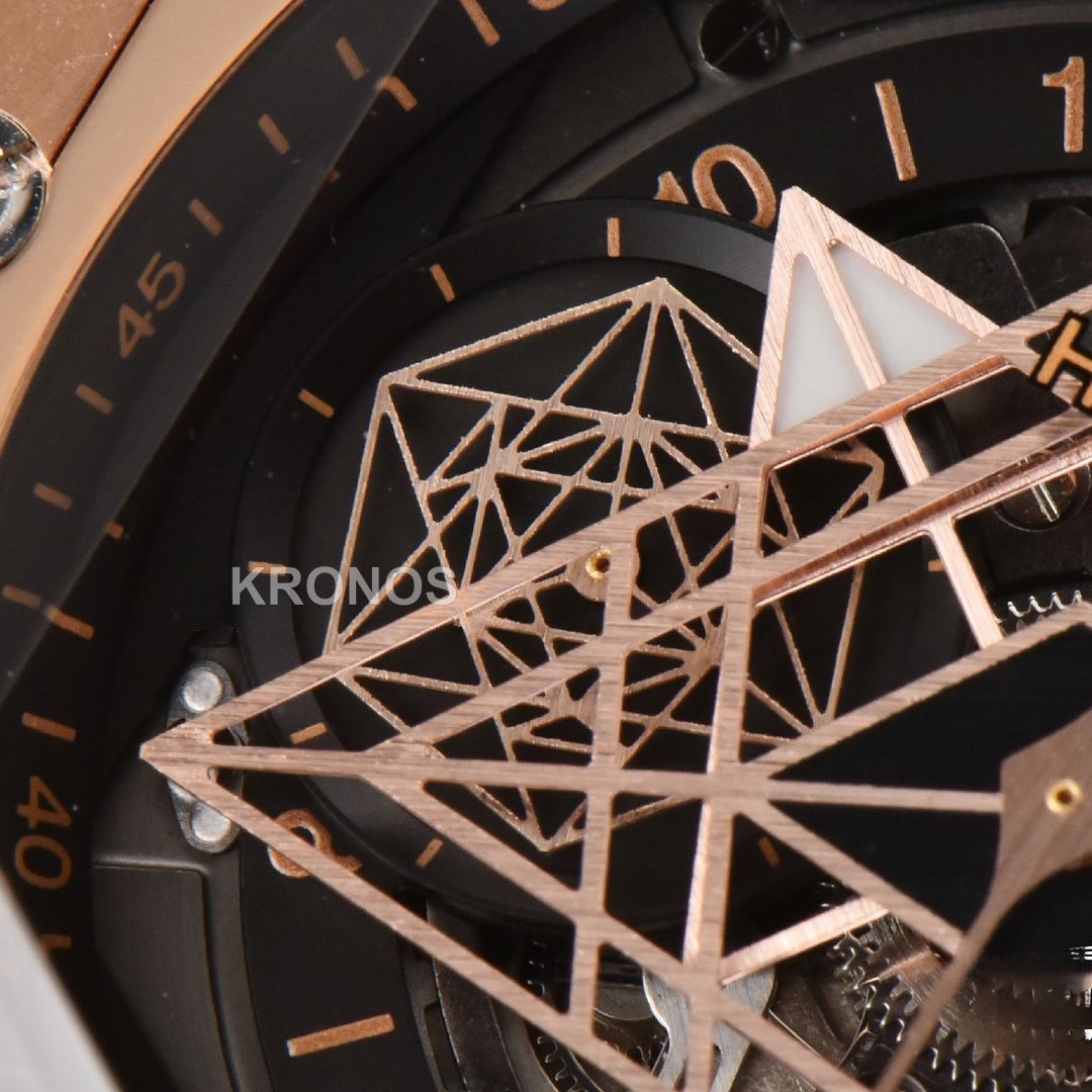 Big Bang Sang Bleu II Chrono 45mm Black Skeleton Dial Black Hub1240 - Authentic Movement