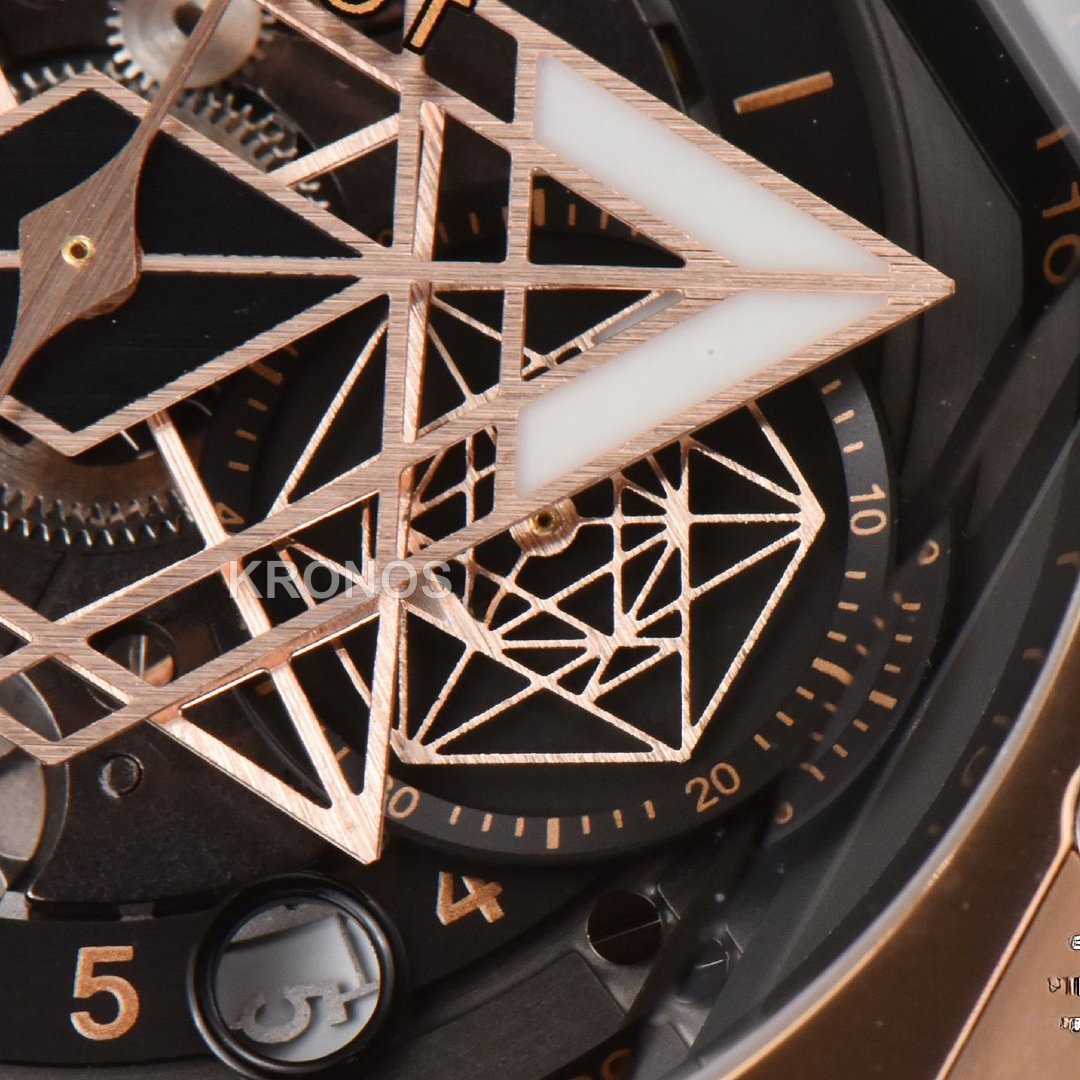 Big Bang Sang Bleu II Chrono 45mm Black Skeleton Dial Black Hub1240 - Authentic Movement