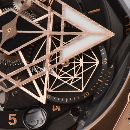 Big Bang Sang Bleu II Chrono 45mm Black Skeleton Dial Black Hub1240 - Authentic Movement