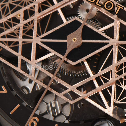 Big Bang Sang Bleu II Chrono 45mm Black Skeleton Dial Black Hub1240 - Authentic Movement