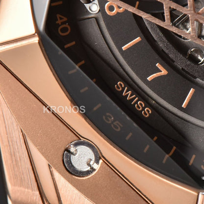 Big Bang Sang Bleu II Chrono 45mm Black Skeleton Dial Black Hub1240 - Authentic Movement