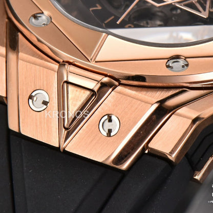 Big Bang Sang Bleu II Chrono 45mm Black Skeleton Dial Black Hub1240 - Authentic Movement