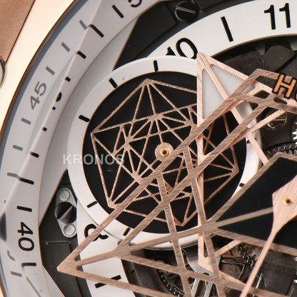 Big Bang Sang Bleu II Chrono 45mm White Skeleton Dial White Hub1240 - Authentic Movement