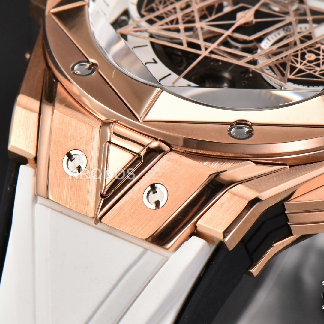 Big Bang Sang Bleu II Chrono 45mm White Skeleton Dial White Hub1240 - Authentic Movement