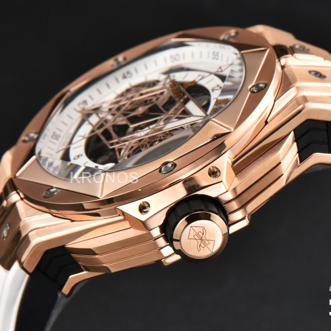 Big Bang Sang Bleu II Chrono 45mm White Skeleton Dial White Hub1240 - Authentic Movement