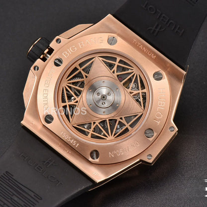 Big Bang Sang Bleu II Chrono 45mm White Skeleton Dial White Hub1240 - Authentic Movement