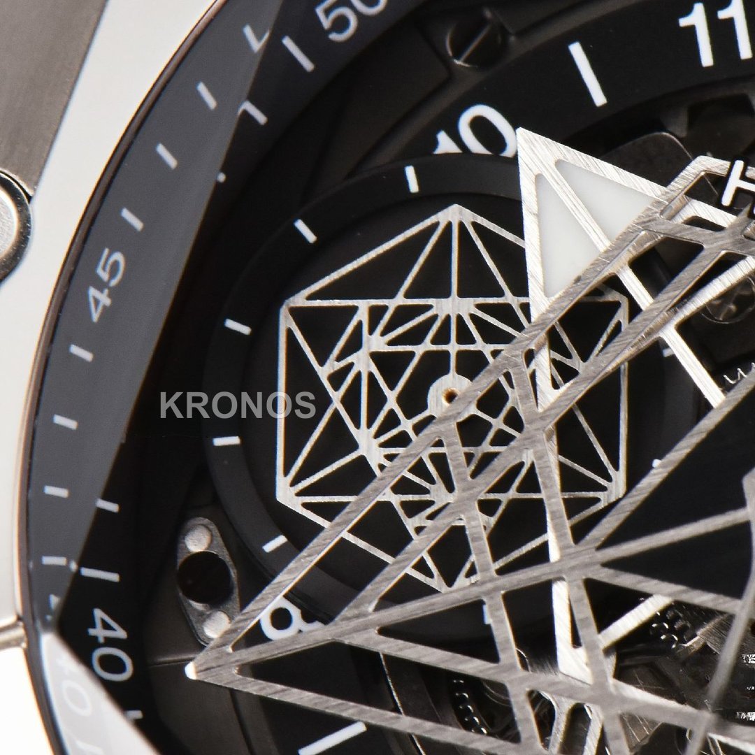 Big Bang Sang Bleu II Chrono 45mm Black Skeleton Dial Black Hub1240 - Authentic Movement