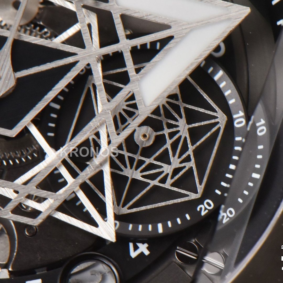 Big Bang Sang Bleu II Chrono 45mm Black Skeleton Dial Black Hub1240 - Authentic Movement