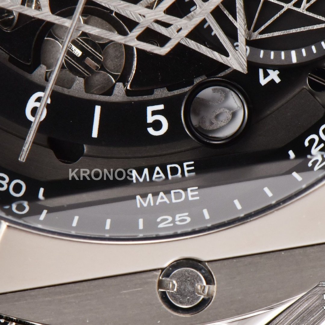 Big Bang Sang Bleu II Chrono 45mm Black Skeleton Dial Black Hub1240 - Authentic Movement