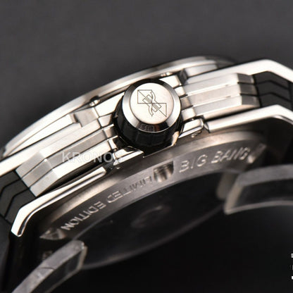 Big Bang Sang Bleu II Chrono 45mm Black Skeleton Dial Black Hub1240 - Authentic Movement