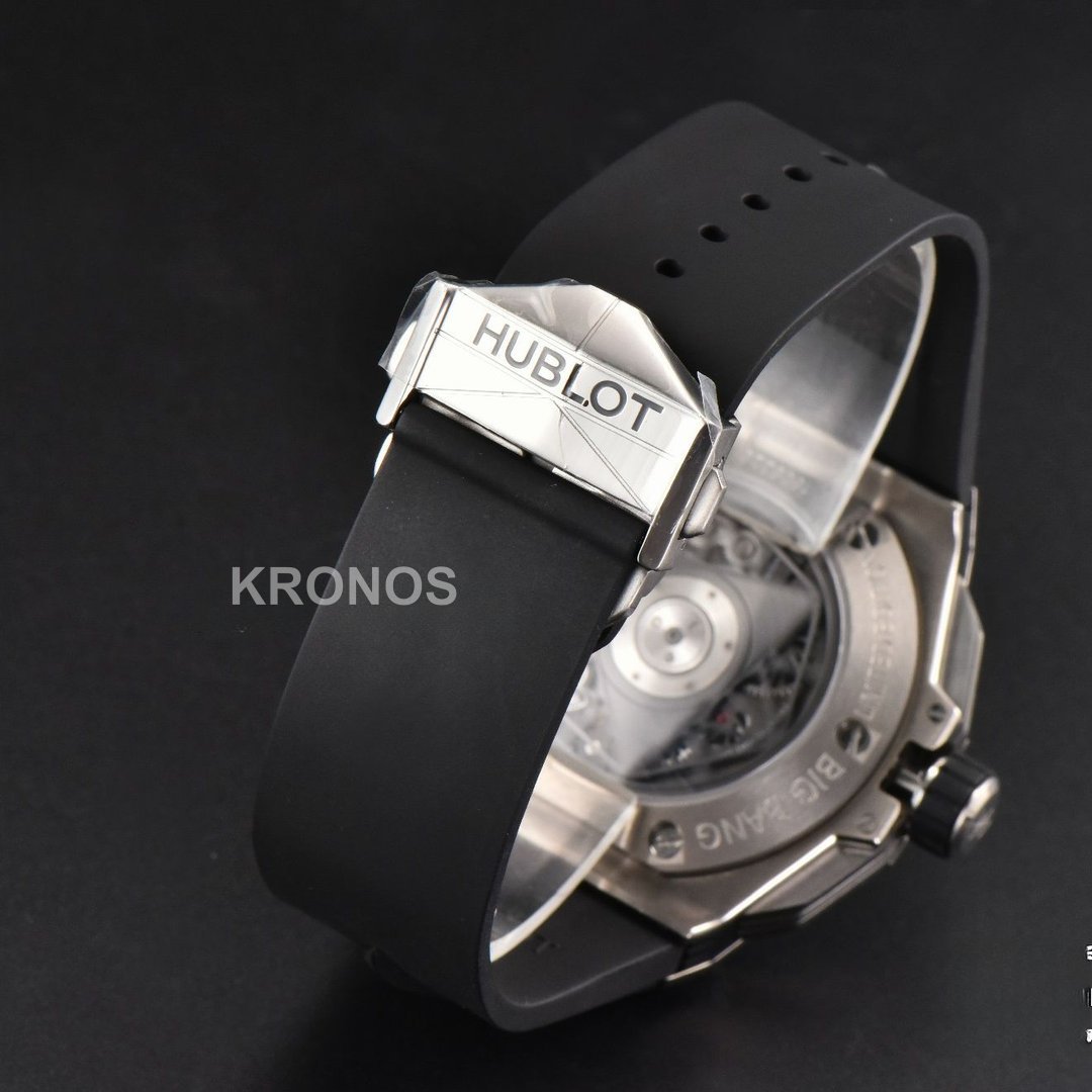 Big Bang Sang Bleu II Chrono 45mm Black Skeleton Dial Black Hub1240 - Authentic Movement