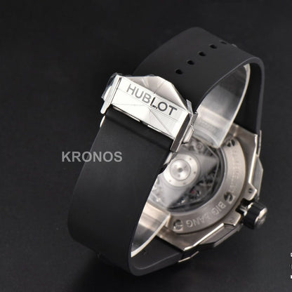 Big Bang Sang Bleu II Chrono 45mm Black Skeleton Dial Black Hub1240 - Authentic Movement