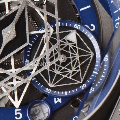 Big Bang Sang Bleu II Chrono 45mm Blue Skeleton Dial Blue Hub1240 - Authentic Movement