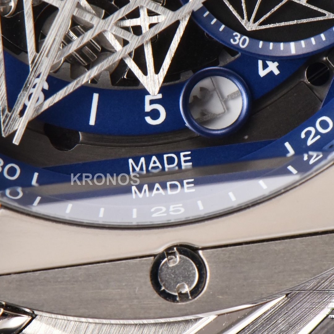 Big Bang Sang Bleu II Chrono 45mm Blue Skeleton Dial Blue Hub1240 - Authentic Movement