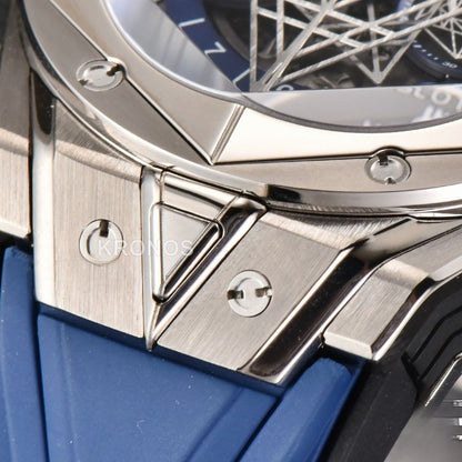 Big Bang Sang Bleu II Chrono 45mm Blue Skeleton Dial Blue Hub1240 - Authentic Movement