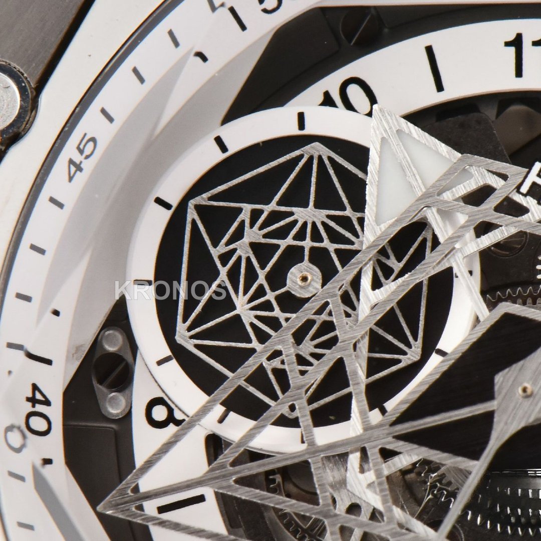 Big Bang Sang Bleu II Chrono 45mm White Skeleton Dial White Hub1240 - Authentic Movement