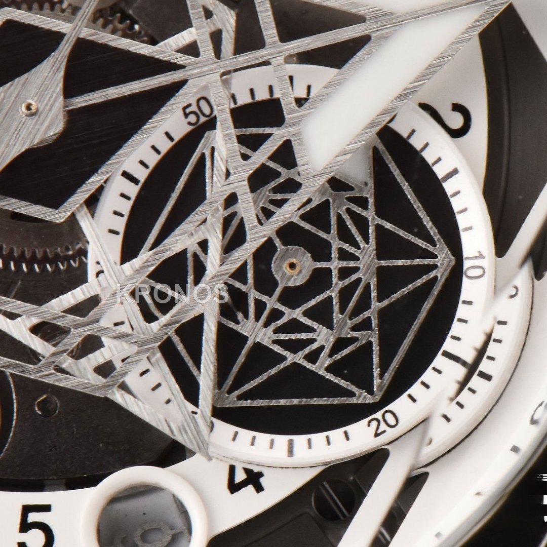 Big Bang Sang Bleu II Chrono 45mm White Skeleton Dial White Hub1240 - Authentic Movement