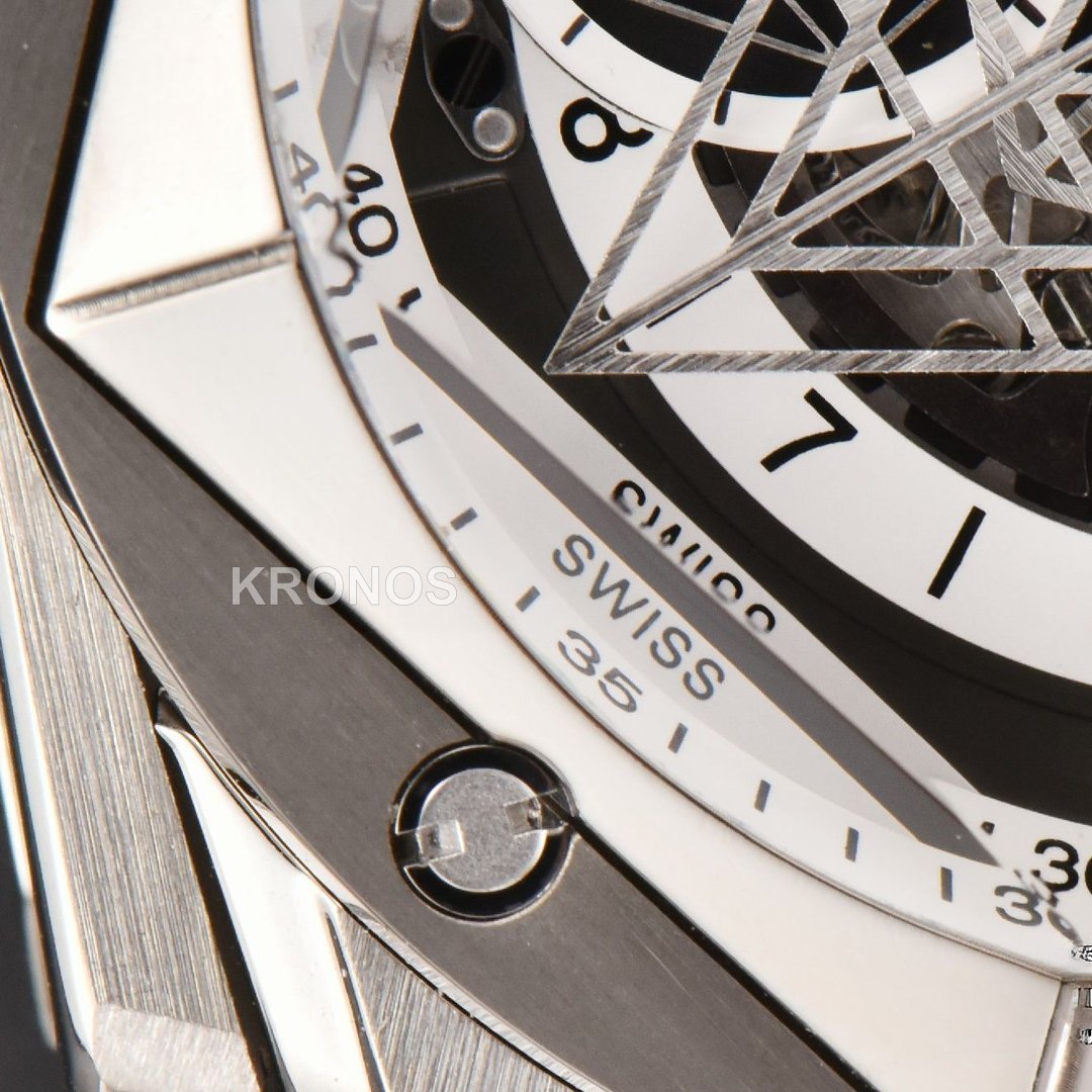 Big Bang Sang Bleu II Chrono 45mm White Skeleton Dial White Hub1240 - Authentic Movement