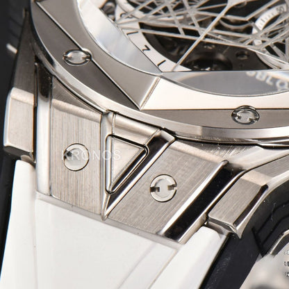 Big Bang Sang Bleu II Chrono 45mm White Skeleton Dial White Hub1240 - Authentic Movement