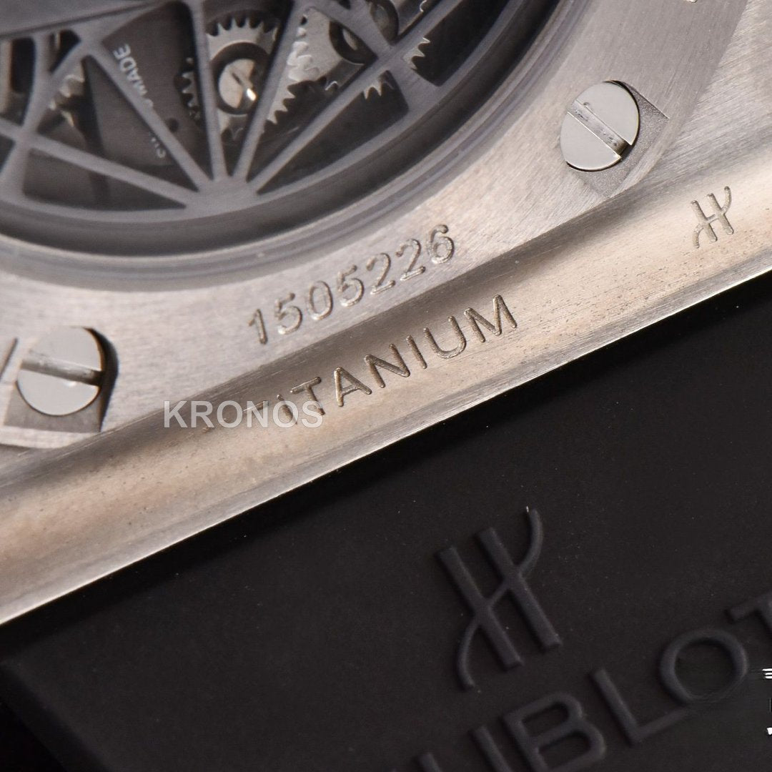 Big Bang Sang Bleu II Chrono 45mm White Skeleton Dial White Hub1240 - Authentic Movement