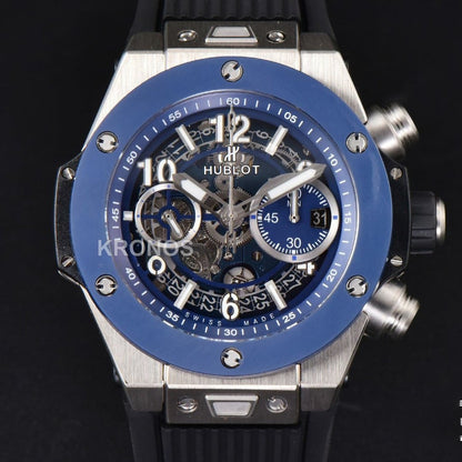 Big Bang Unico 45mm Blue Ceramic Skeleton Dial Black - Authentic Movement
