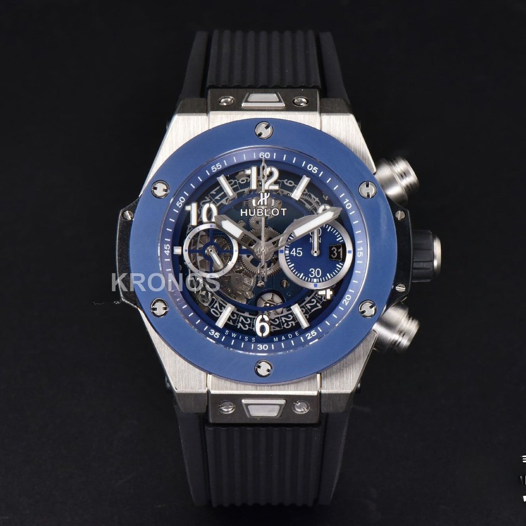 Big Bang Unico 45mm Blue Ceramic Skeleton Dial Black - Authentic Movement