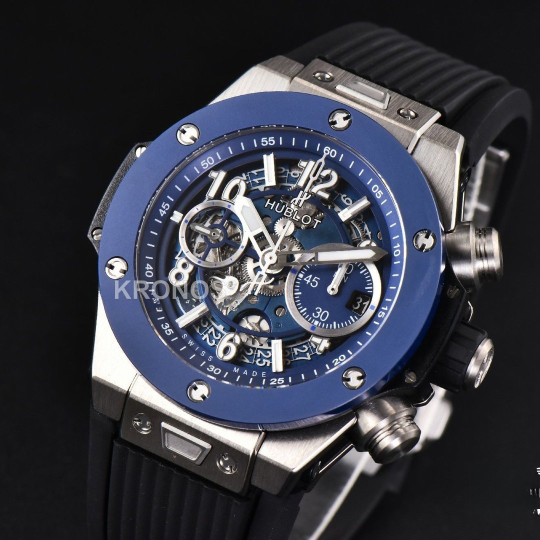 Big Bang Unico 45mm Blue Ceramic Skeleton Dial Black - Authentic Movement
