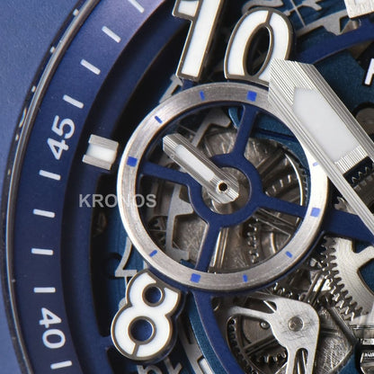 Big Bang Unico 45mm Blue Ceramic Skeleton Dial Black - Authentic Movement