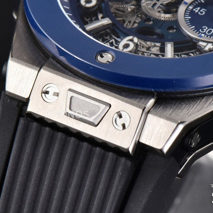 Big Bang Unico 45mm Blue Ceramic Skeleton Dial Black - Authentic Movement