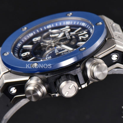 Big Bang Unico 45mm Blue Ceramic Skeleton Dial Black - Authentic Movement