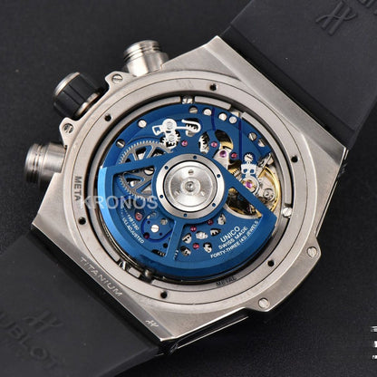 Big Bang Unico 45mm Blue Ceramic Skeleton Dial Black - Authentic Movement