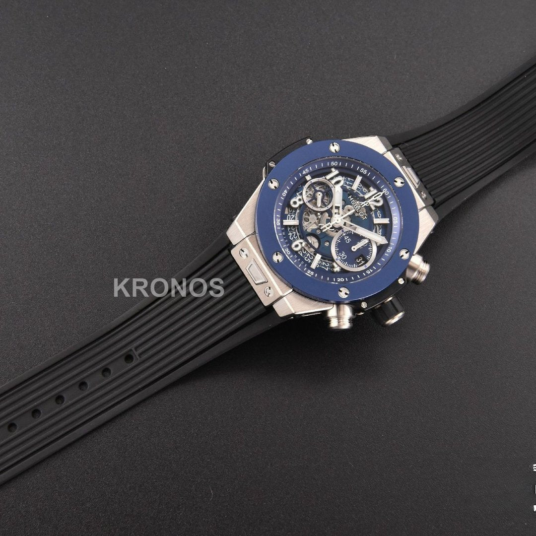 Big Bang Unico 45mm Blue Ceramic Skeleton Dial Black - Authentic Movement